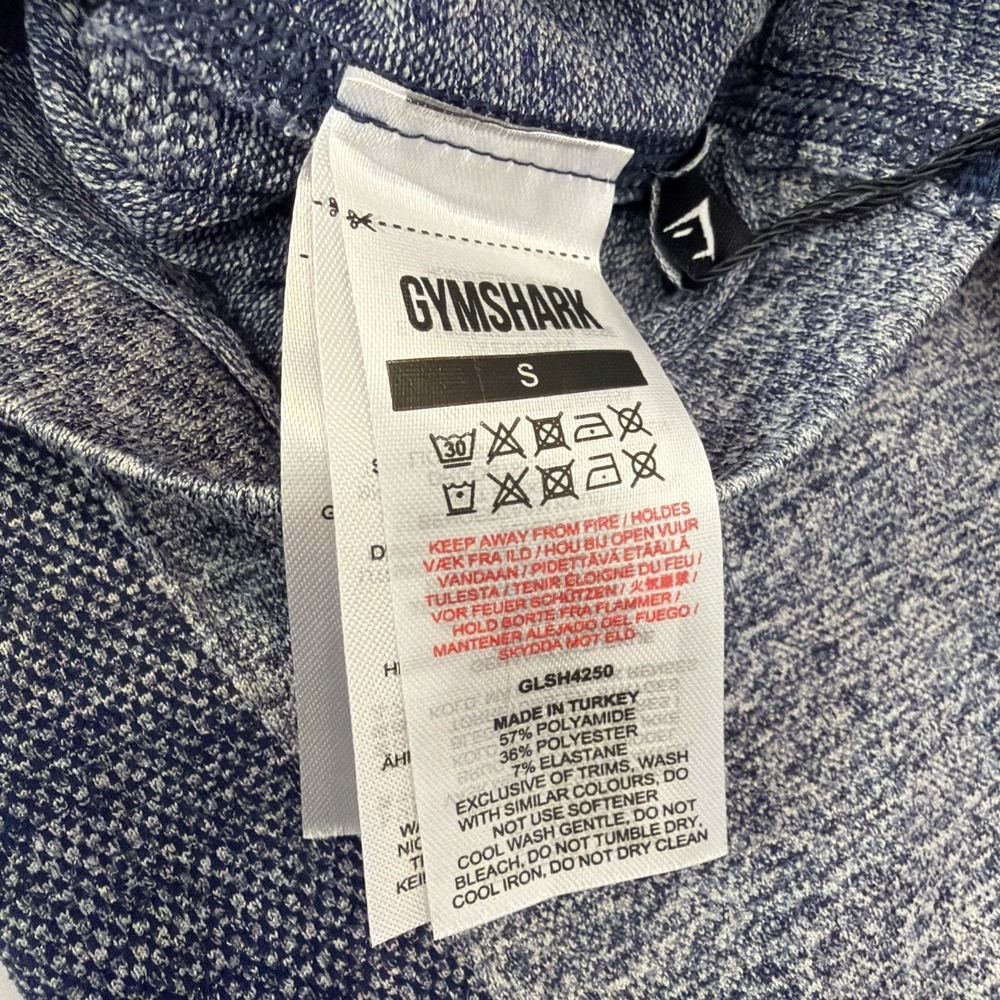 GYMSHARK‎ Women's High Waisted Flex Shorts Navy  and Gray Size Small Gym Workout - Picture 5 of 9